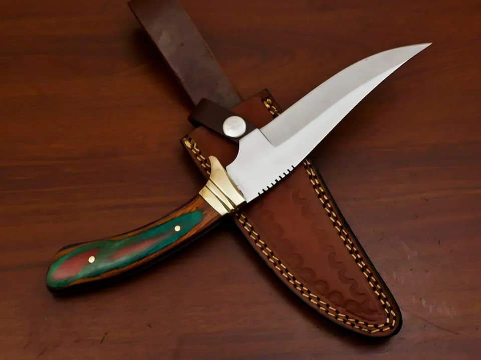 "Stainless-steel-Knife"Hunting-knife-with sheath"fixed-blade-Camping-knife, Bowie-knife, Handmade-Knives, Gifts-For-Men.