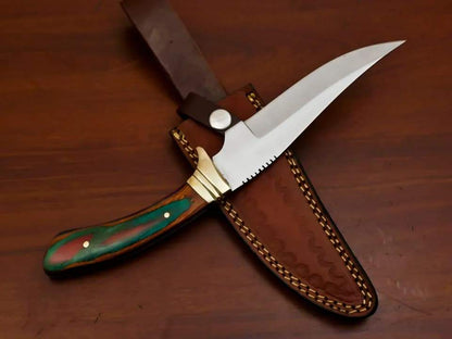 "Stainless-steel-Knife"Hunting-knife-with sheath"fixed-blade-Camping-knife, Bowie-knife, Handmade-Knives, Gifts-For-Men.