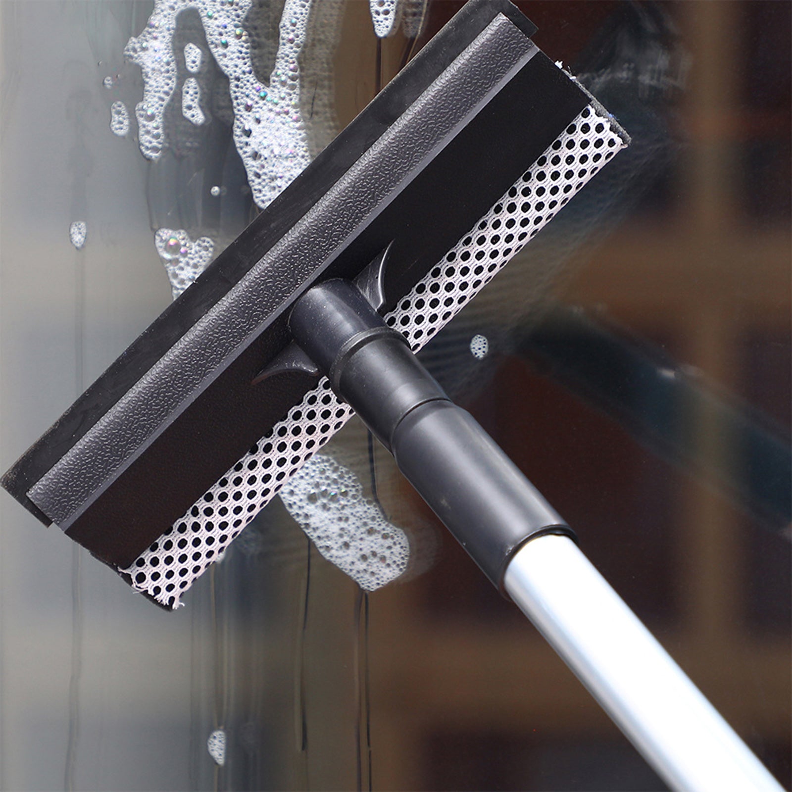 Telescopic Window Cleaner Extendable Squeegee Scrubber