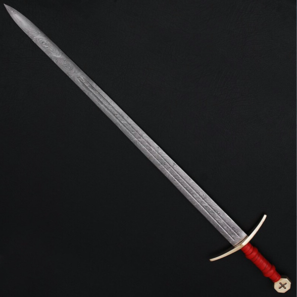 Quest For Fire Knights of Templar Damascus Steel Medieval Arming Swordpng