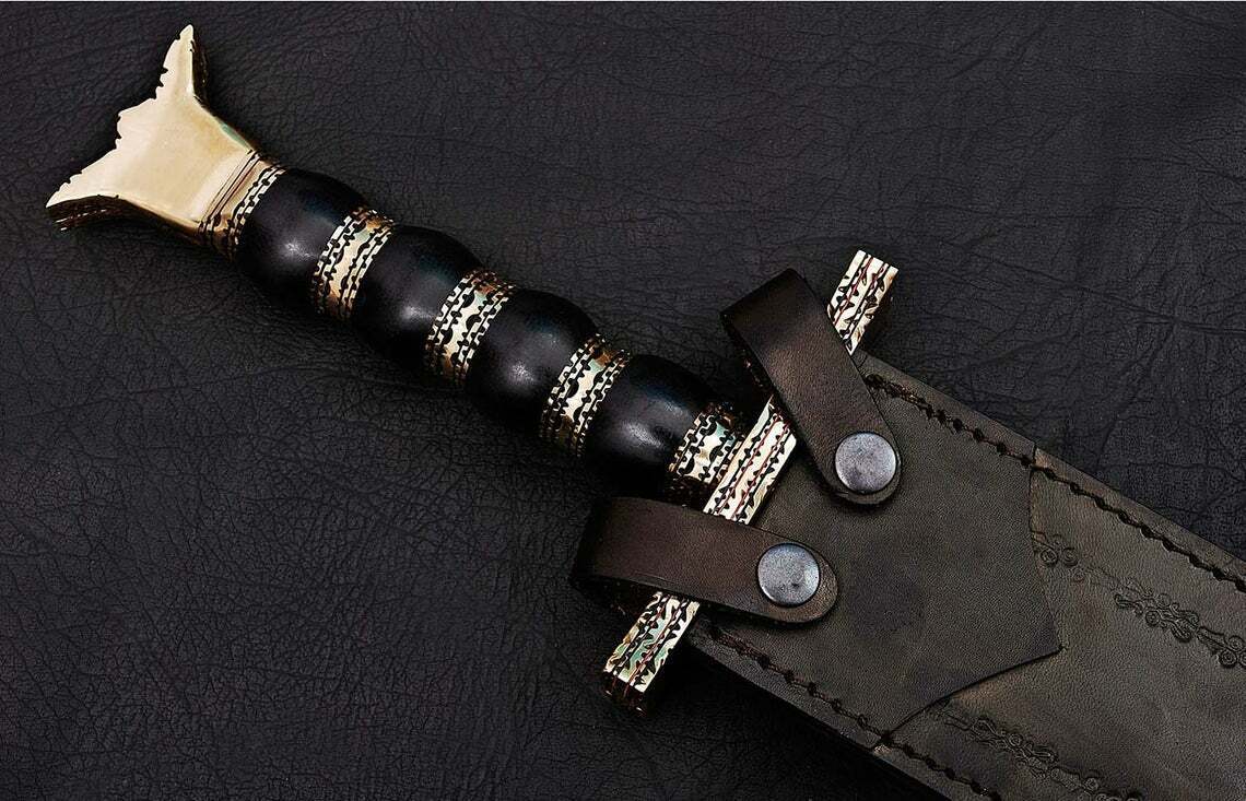 30 Custom Handmade Damascus Steel Hunting Sword for sale