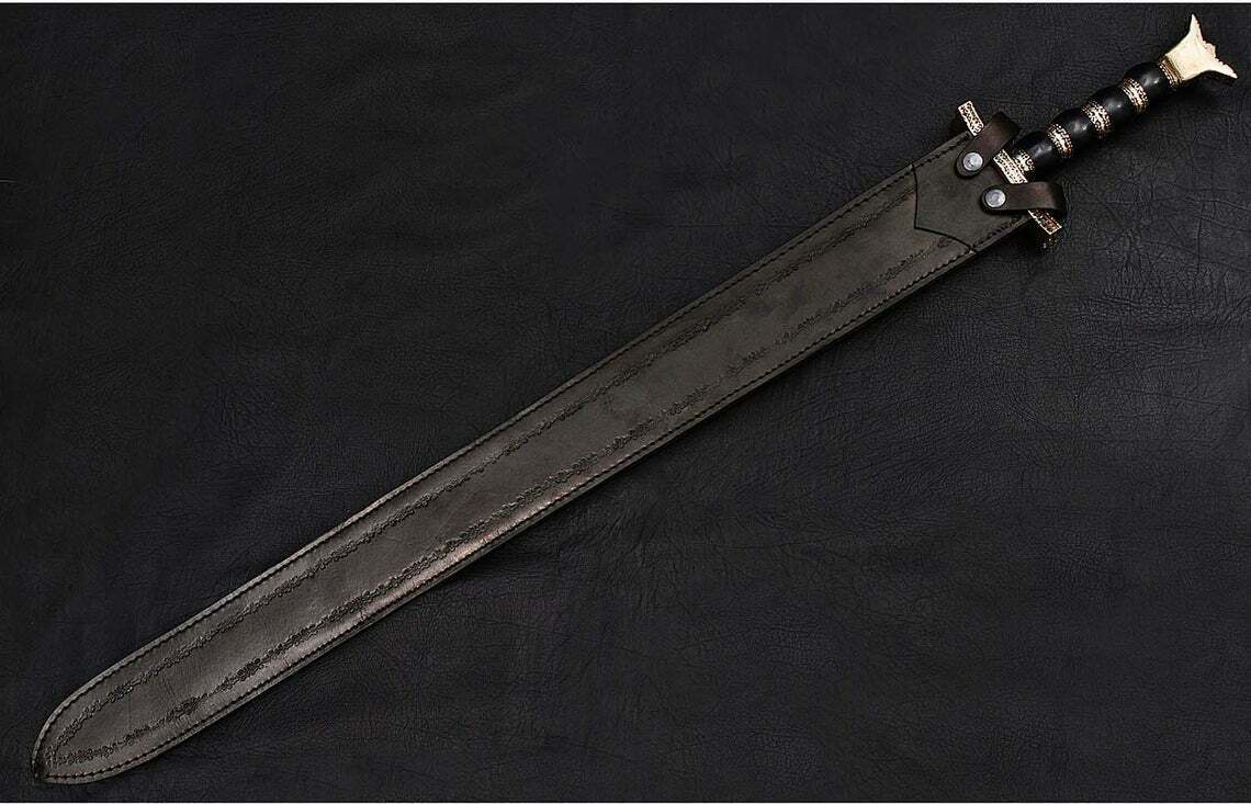 30 Custom Handmade Damascus Steel Hunting Sword for sale