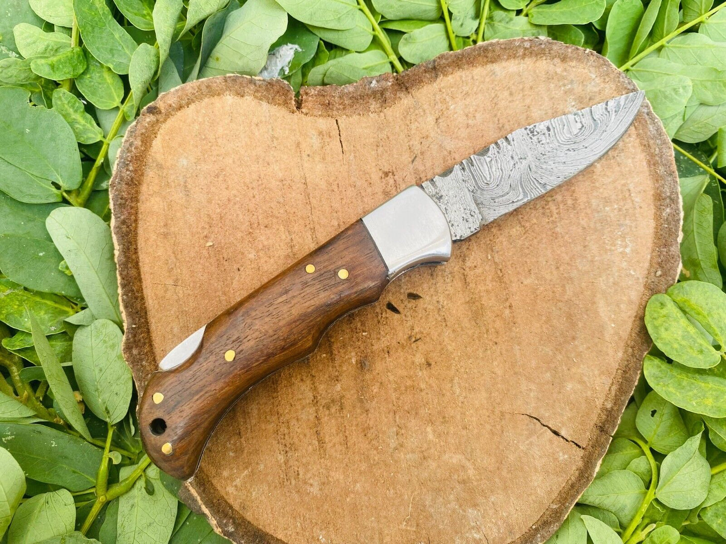 7 Handmade Damascus Steel Folding Knife  for sale