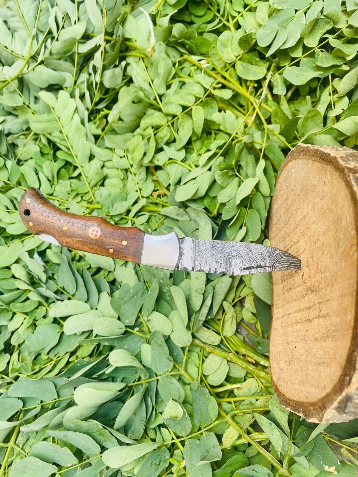 7 Handmade Damascus Steel Folding Knife  for sale