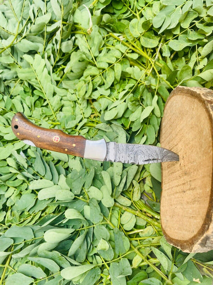 7 Handmade Damascus Steel Folding Knife  for sale