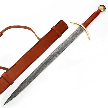 Handmade Damascus Steel Blood Frenzy Functional Viking Sword