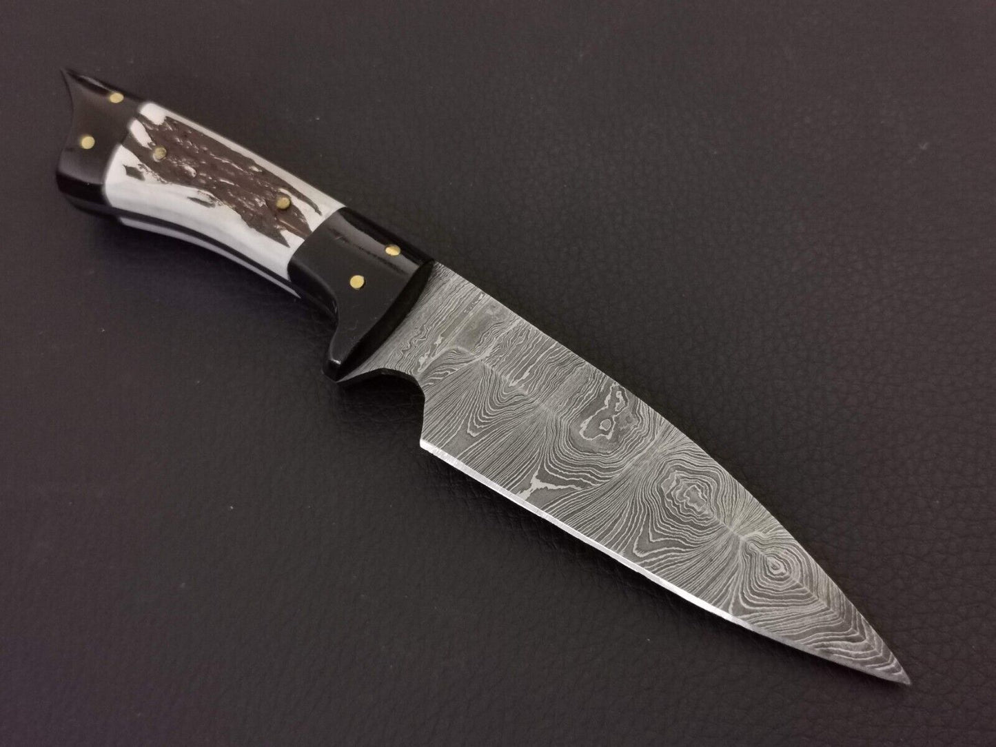 8" CUSTOM HAND MADE DAMASCUS STEEL SKINNER KNIFE RESIN HANDLE W/SHEATH