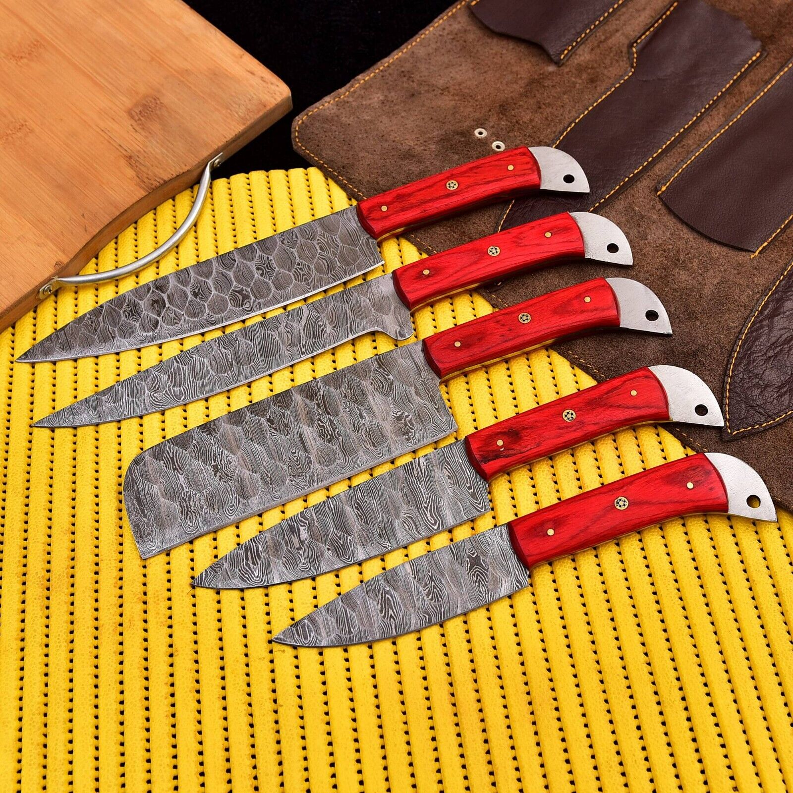 Handmade Chef Set of 5 pieces for Kitchen Utility, Professional Chef Knives