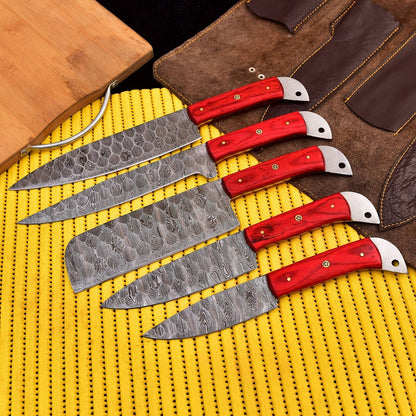 Handmade Chef Set of 5 pieces for Kitchen Utility, Professional Chef Knives