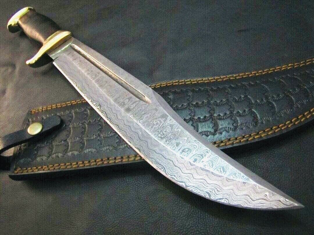 Damascus Steel Crocodile Dundee Bowie Knife