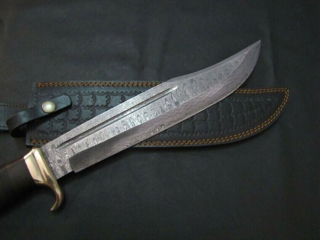 Damascus Steel Crocodile Dundee Bowie Knife for sale