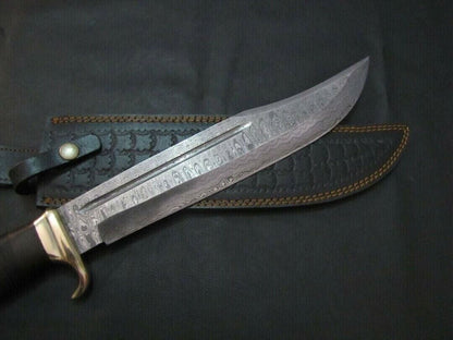 Damascus Steel Crocodile Dundee Bowie Knife for sale