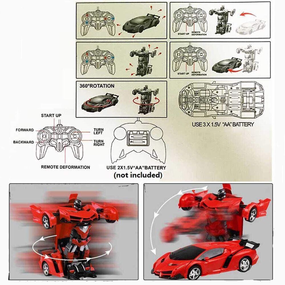 2-in-1 Remote Control Transforming Robot Car 4