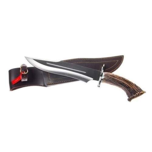 SERAPHIM FALLS Hand Made D2 tool Steel Fix Blade Bowie Stag Horn Handle Knife