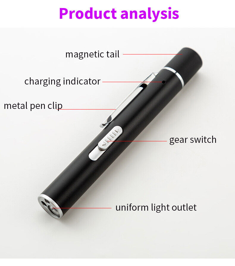 Rechargeable Laser Pointer Cat Toy UV Flashlight 4