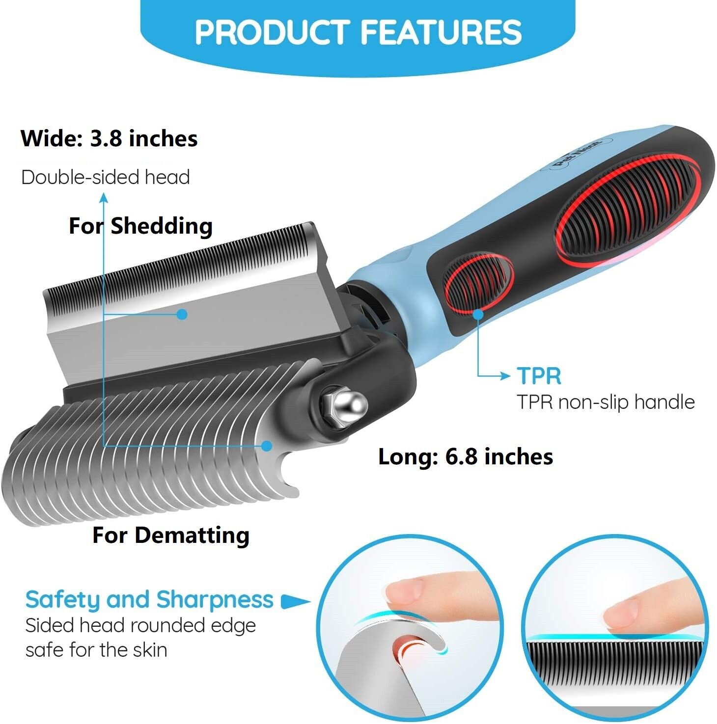 Cat Undercoat Rake Comb for Pet Grooming 4