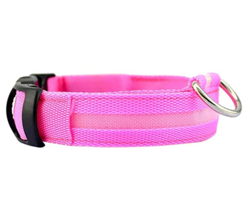 Waterproof LED Dog Collar with Light Pink