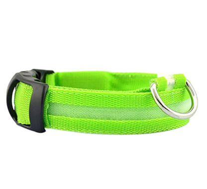 Waterproof LED Dog Collar with Light Green