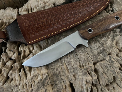 Handmade Carbon Steel Hunting Skinner Knife w/ Sheath | Bushcraft Survival Knife