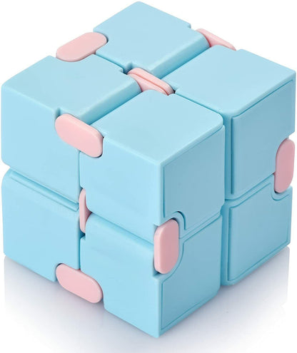 Kids Fidget Infinity Cube Toy Stress Relief Blue