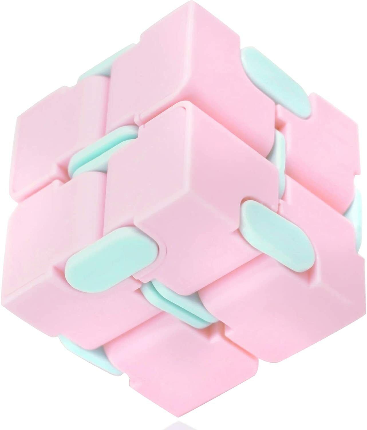 Kids Fidget Infinity Cube Toy Stress Relief Pink