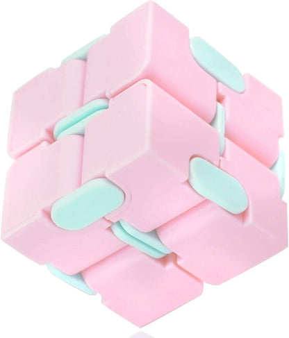 Kids Fidget Infinity Cube Toy Stress Relief Pink