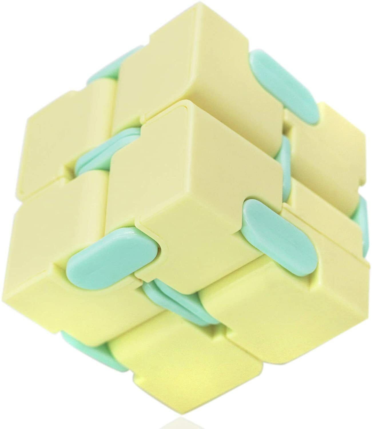 Kids Fidget Infinity Cube Toy Stress Relief Yellow