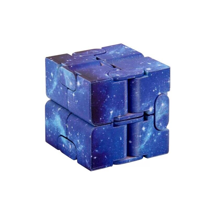 Kids Fidget Infinity Cube Toy Stress Relief Blue Starry Night