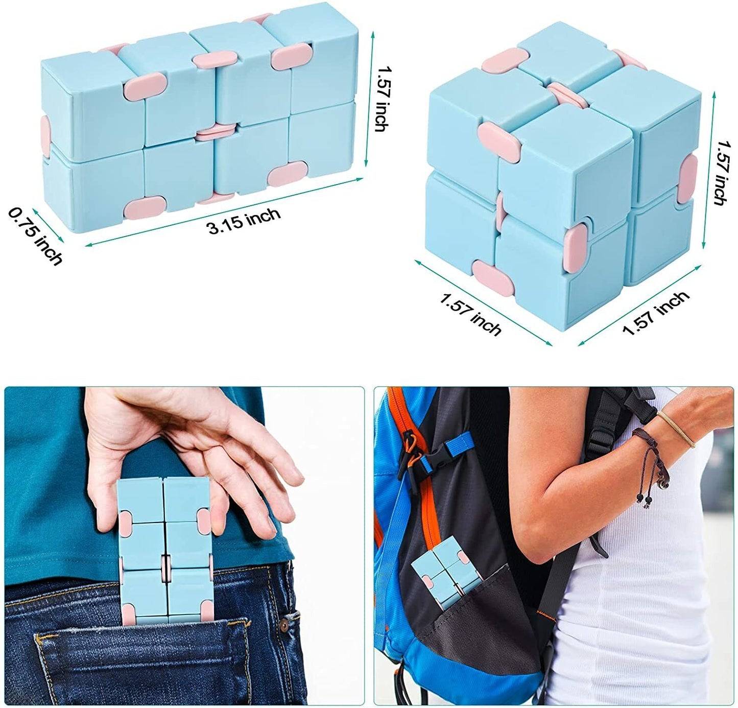Kids Fidget Infinity Cube Toy Stress Relief 2