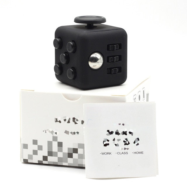 Fidget Toy Focus Cube Anxiety Relief Stress Black Black