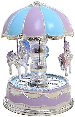 Carousel Music Box Merry-Go-Round Kids Vintage Lavender