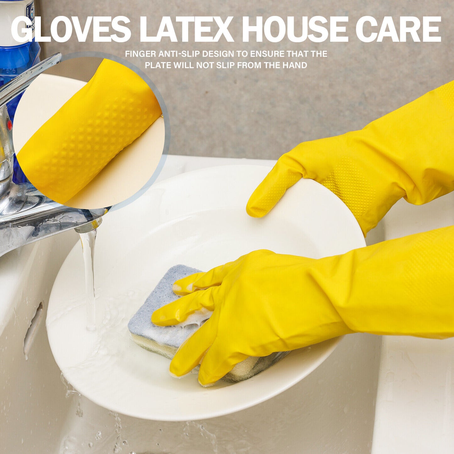 Latex Rubber Dishwashing Gloves