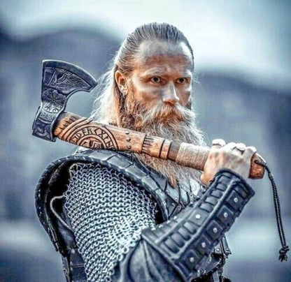 Viking Axe Hatchet Custom Handmade Carbon Steel Bearded Axe Hunting Axe leather Best Gift For Your Love Once PR