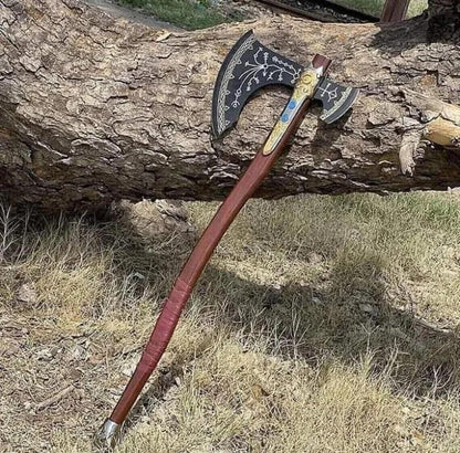 Handmade Kratos Leviathan Axe | God of War Inspired Viking Axe Replica | 40 Length, 13 Blade | High Carbon Steel Cosplay
