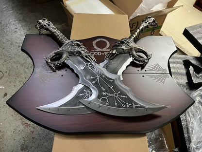 God of War Sword Kratos Sword Chaos Blade Swords 1:1 Cosplay Prop Blades of Chaos Metal Swords 21inch Halloween Cosplay