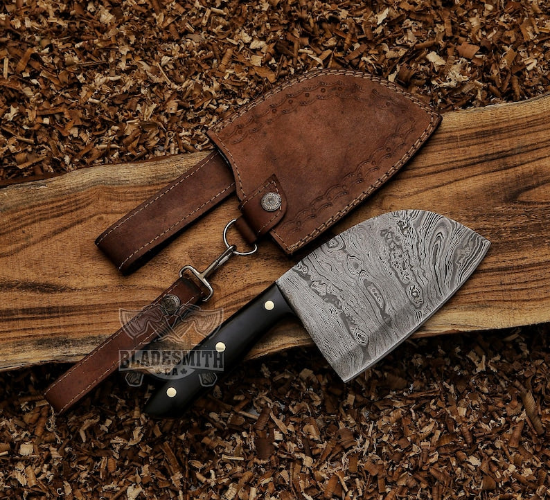 Cleaver | Serbian Chef Knife Damascus Steel | Damascus Meat Cleaver | Birthday GIFT