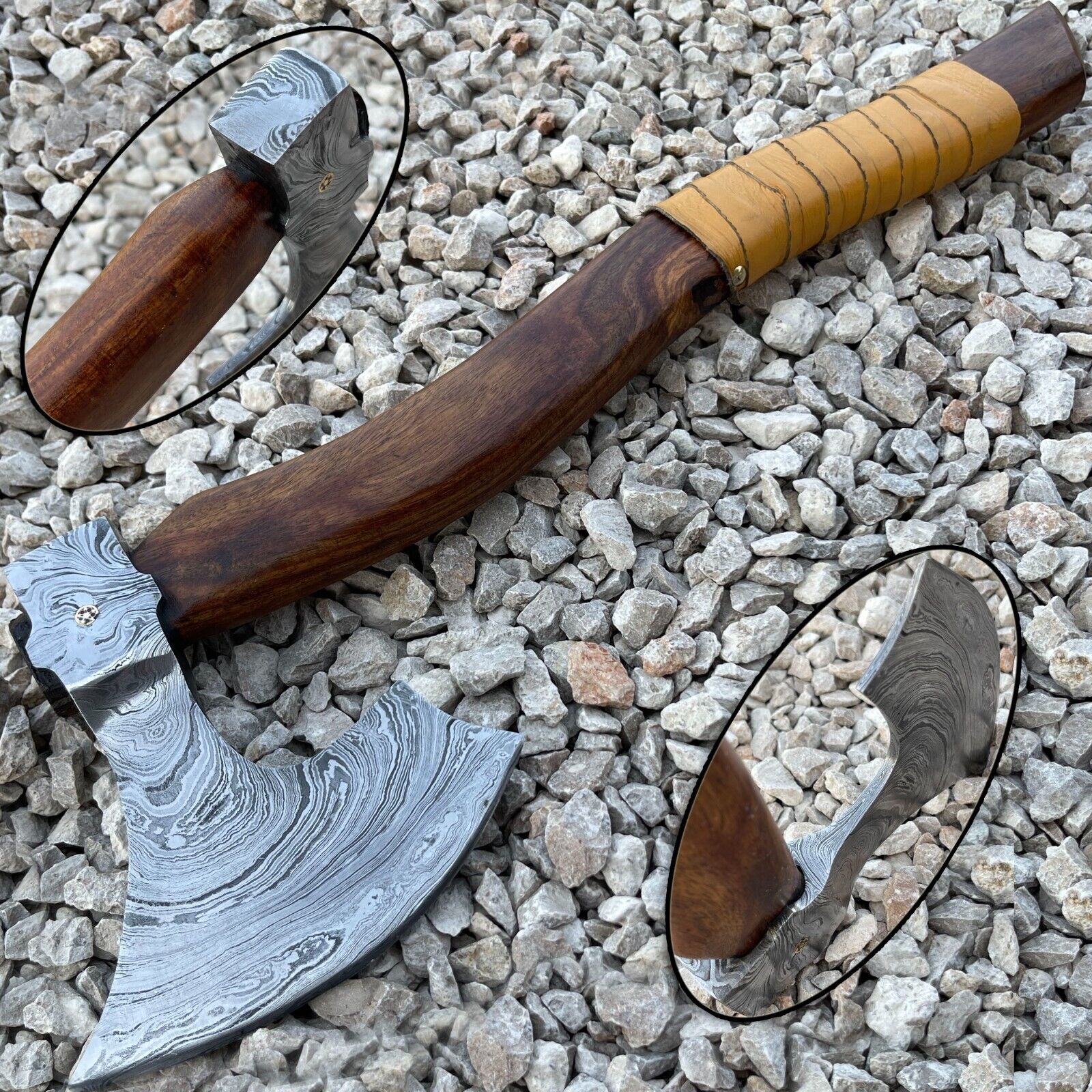 Custom Handmade Damascus Steel Blade Viking Axe TomahawkCamping Axe Christmas Gf