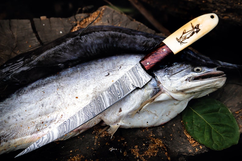 Fillet Fishing Knife Handmade Damascus Steel Knife with Flexible Blade Chef Gift For Special Occasions Personalize Your