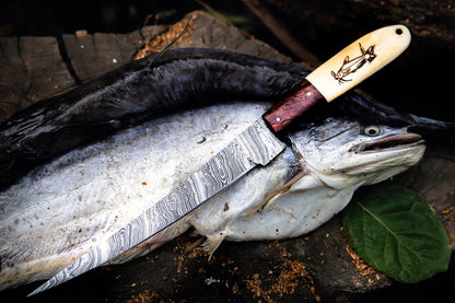 Fillet Fishing Knife Handmade Damascus Steel Knife with Flexible Blade Chef Gift For Special Occasions Personalize Your