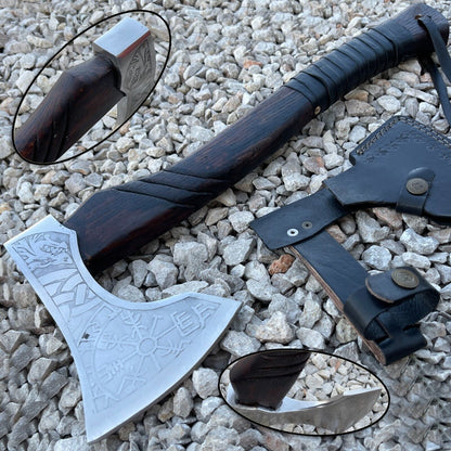 Viking Axe Custom Handmade Carbon Steel Blade Hunting Axe Camping Axe Christmas