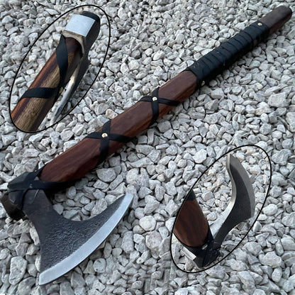 Viking Axe Custom Handmade Unique Carbon Steel BladeTOMAHAWK Axe Christmas Gift,