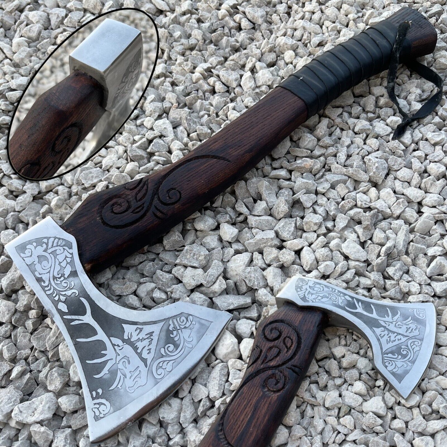 Viking Axe Custom Handmade Unique Carbon Steel BladeTOMAHAWK Axe Christmas Gift,
