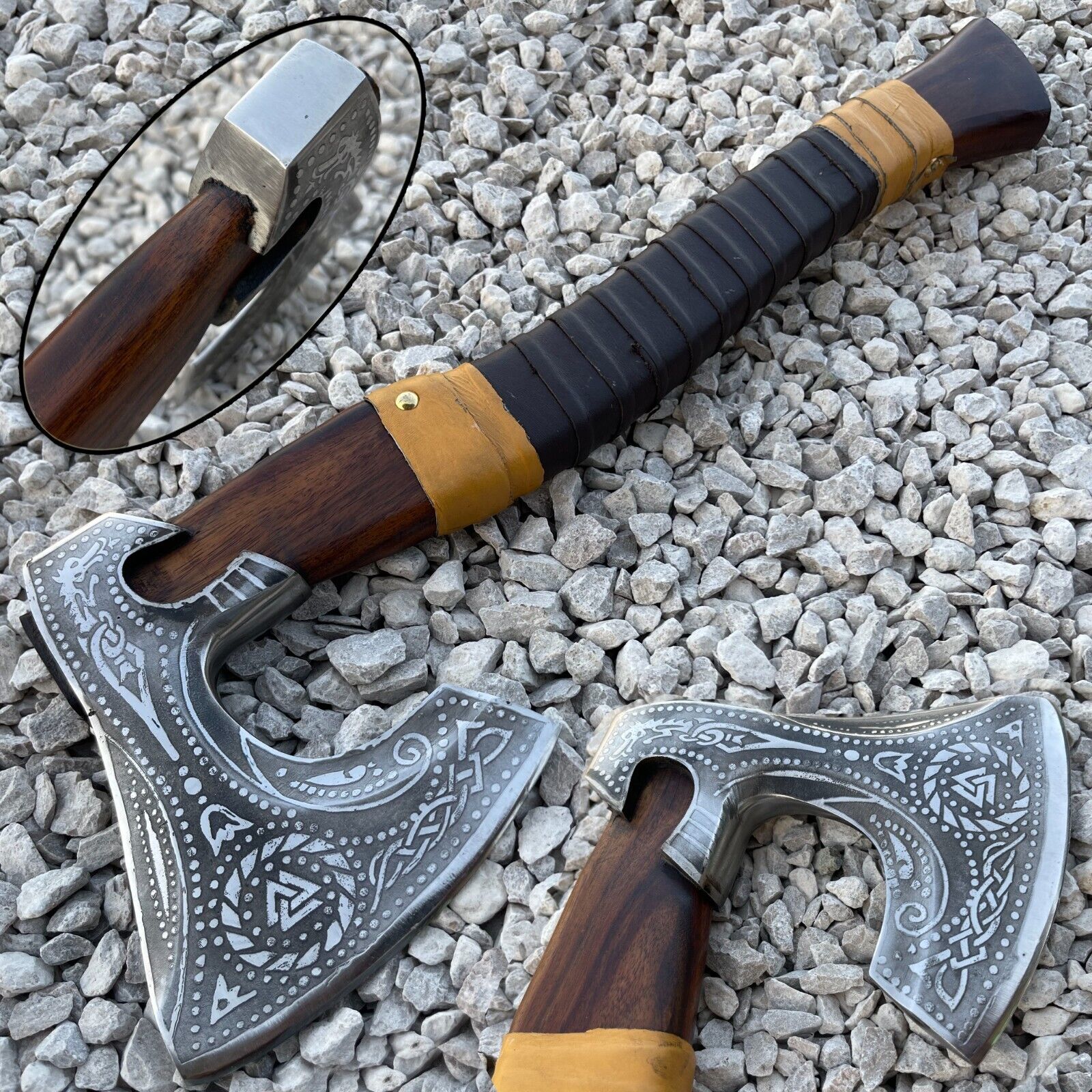 Unique Viking Axe Custom Handmade Carbon Steel Blade Axe Camping Axe Christmas