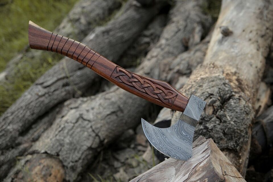 Axes Damascus steel handmade gift for him, anniversary gift, valentine gift