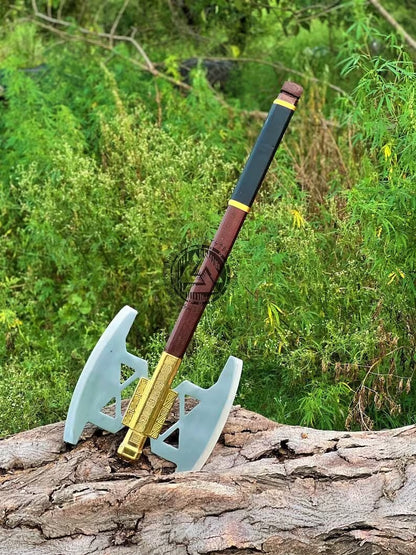 Hand Forged Gimli Replica Battle Axe WITH SHEATH From Lord of the Rings groomsman gift,Gift for him Fantasy Axe, Engrave