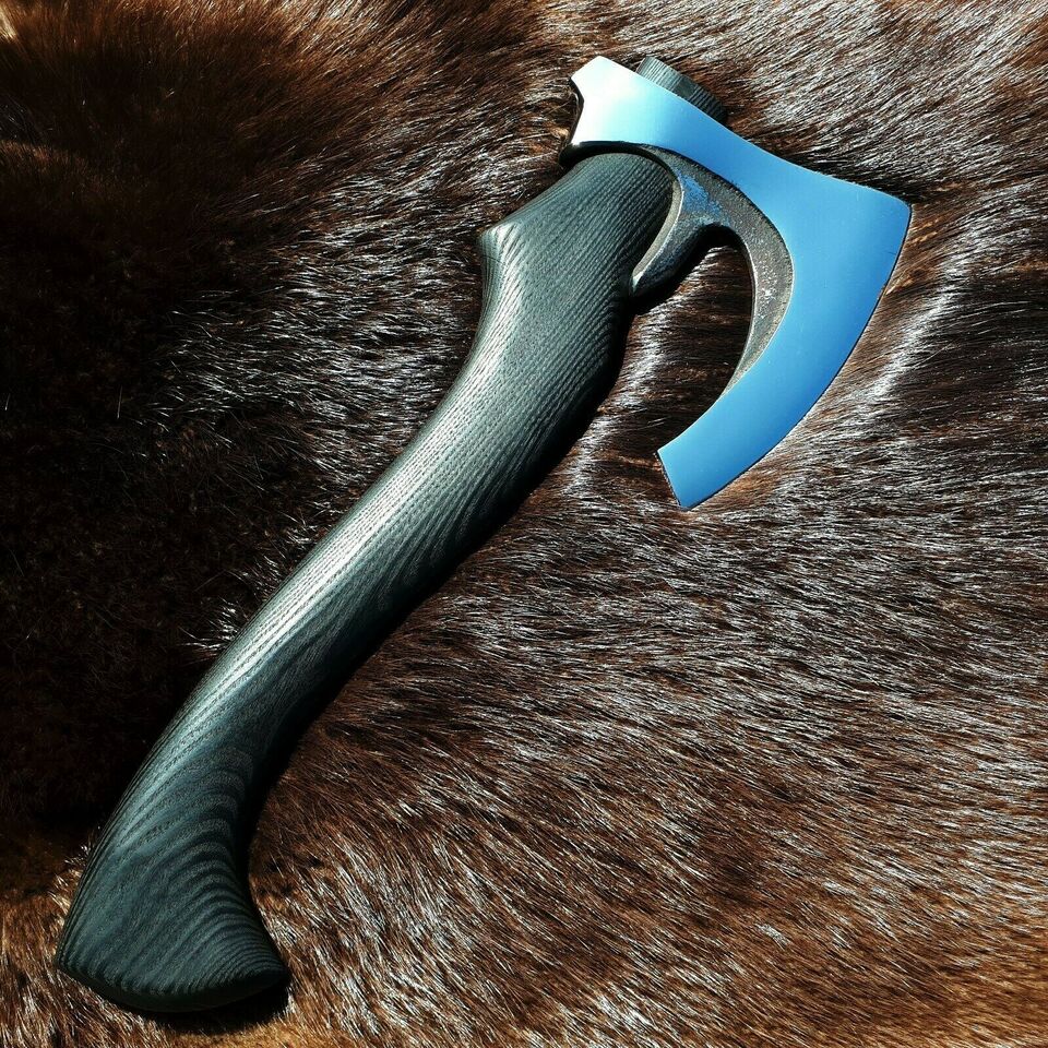 CUSTOM HANDMADE HIGH POLISH CARBON STEEL VIKING HATCHET TOMAHAWK HUNTING AXE