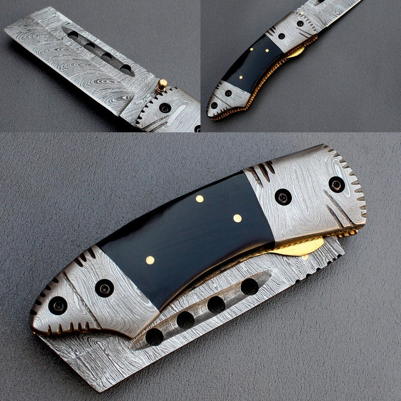 Handmade Damascus Folding Knife , Damascus knives, Pocket Knife, Hunting Knife , Folding knife , Camping Knife, Best Gif