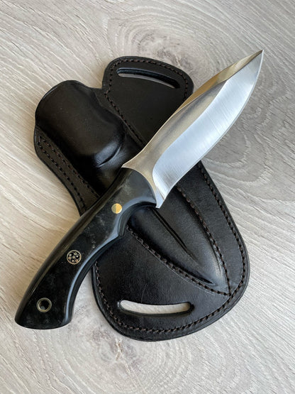 Hunting Knife 1075 Carbon Steel and Compact Fiber Handle -Blacksmith Made Camping Knife - Bushcraft Knife - Survival Kni