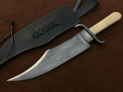 Handcrafted Bowie Knife with Camel Bone Handle and Stainless Steel Blade | Birthday gift | Gift For Him | Anniversary gi