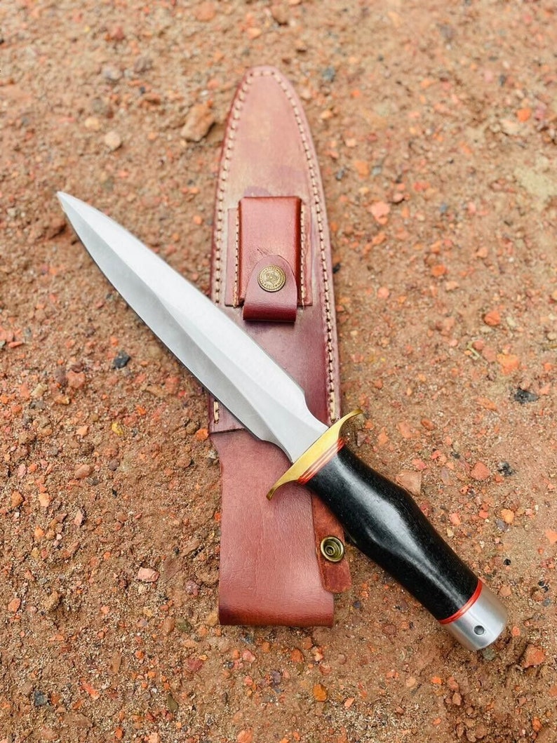 Custom Handmade D2 Steel Dagger Bowie knife With Brass & Micarta Handle Gifts For Men, Gift For Hunters, Boyfriend Gift,